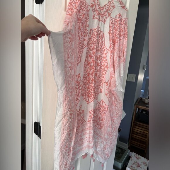 Altard State Boho Kimono Cardigan Open Front Cover Up Pink White Mandala Sz M/L - Picture 5 of 5